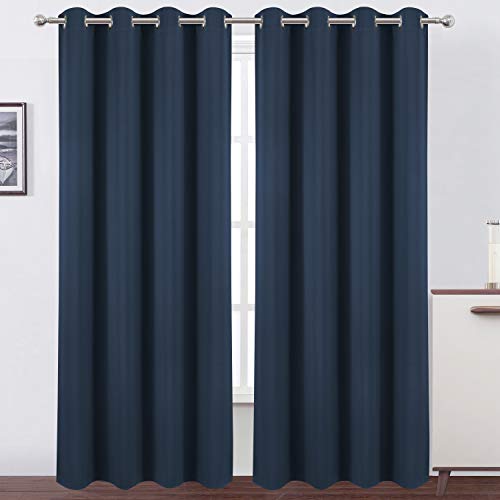 Blackout Curtains 66 x 84 inch (Navy / 66"W x 84"L (Pack of 2))