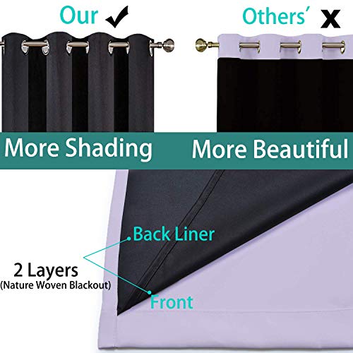 Lilac 100% Blackout Curtains 72 Inches Long for Bedroom 52" Wide (52"W x 72"L (Pack of 2) / Lilac)