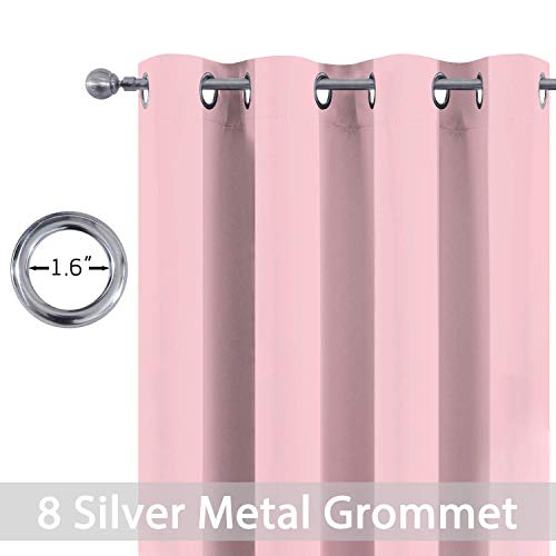 Room Darkening Curtains 52x63 inch Long Pink (Pink / 52"W x 63"L (Pack of 2))