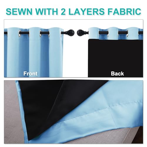 Full Shade Curtain Panels (Blue / 37"W x 84"L (Pack of 2))