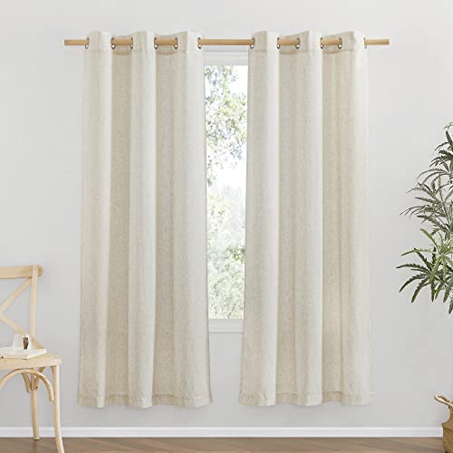 Natural Thick Linen Curtains 72" Length (Natural / 42"W x 72"L (Pack of 2))