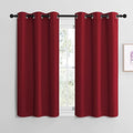 Christmas Short Blackout Curtains for Small Kitchen Window (Burgundy Red / 42"W x 50"L (Pack of 2))