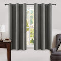 100% Blackout Linen Curtains for Bedroom 42x63 Inches Dark Grey (Dark Grey / 42"W x 63"L (Pack of 2))