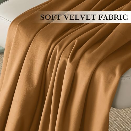 Bronze Velvet Blackout Curtains 96 inches for Bedroom Living Room (Bronze / 52"W x 96"L (Pack of 2))