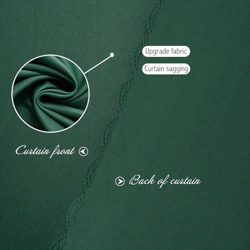 Blackout Curtains for Bedroom Stick On Curtains Window Shades Pull Down Blackout Window Cover No Drillng Self Adhesive Curtains No Rod Small Curtain (35"W x 71"L (Pack of 1) / Dark Green)