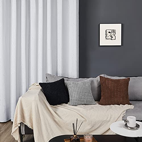 Living Room Curtains 63 Inches Long (Greyish White/Wave Dots / 42"W x 63"L (Pack of 2))