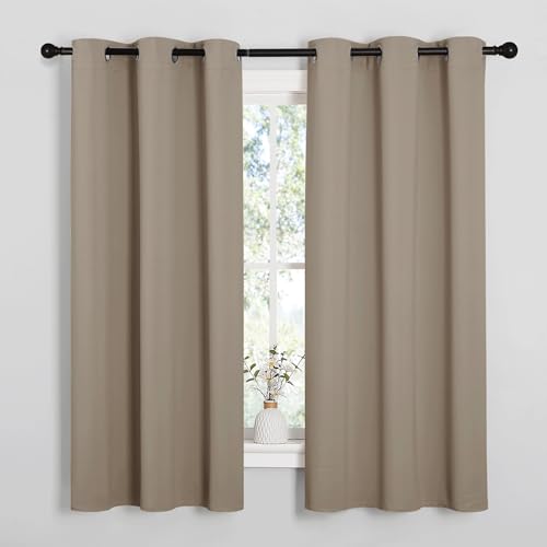 Blackout Curtains & Drapes for Bedroom (Taupe / 34"W x 40"L (Pack of 2))