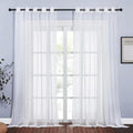 Bright White Sheer Long Curtains 84 Inch Long (Bright White / 84"W x 84"L (Pack of 2))