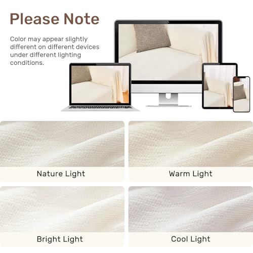 2 Pieces Sectional Couch Covers L Shaped Cover XXL Cream White (Cream White / 71"×118"+71"×118")