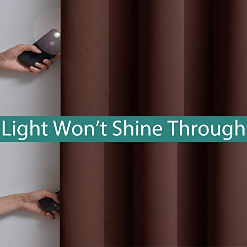 Brown 100% Blackout Patio Door Curtain Panels W100 x L84 (100"W x 84"L (Pack of 1) / Chocolate Brown)