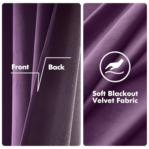 Velvet Curtains Purple 52 x 84 Inch Length Set of 2 (Purple / 52"W x 84"L (Pack of 2))