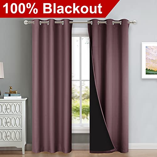 Full Shade Curtain Panels (Dry Rose / 37"W x 80"L (Pack of 2))