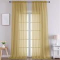 Extra Long Gold Sheer Curtains 108 Inches Long 2 Panels (Gold / 59"W x 108"L (Pack of 2))