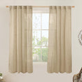 Faux Linen Window Curtains 63 inches Long for Bedroom 38 x 63 Inch (Brown / 38"W x 63"L (Pack of 2))