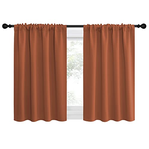 Burnt Orange Blackout Curtains for Window 42" w x 36" L 2 Panels (Burnt Orange / 42"W x 36"L (Pack of 2))