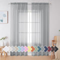 Light Grey Sheer Curtains 84 Inches Long (Light Grey / 42"W x 84"L (Pack of 2))