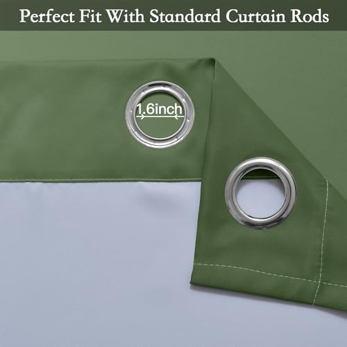 Ombre Curtains Sage Green to Grey White for Living Room 52Wx63L (52"W x 63"L (Pack of 2) / Sage Green)