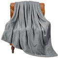 Fleece Blanket Soft Plush Twin Size Blanket Grey 60"x80" (Grey / Twin(60"x80"))