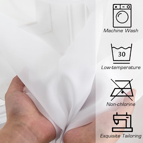 Sheer White Curtains 96 Inches Long (White / 59"W x 96"L (Pack of 2))