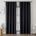 Ava Halloween Black Blackout Curtains for Bedroom 90 Inches Long 2 Panels Set (Black / 50"W x 90"L (Pack of 2))