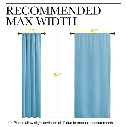 Blackout Curtains Window Draperies (Teal Blue / 42"W x 84"L (Pack of 2))