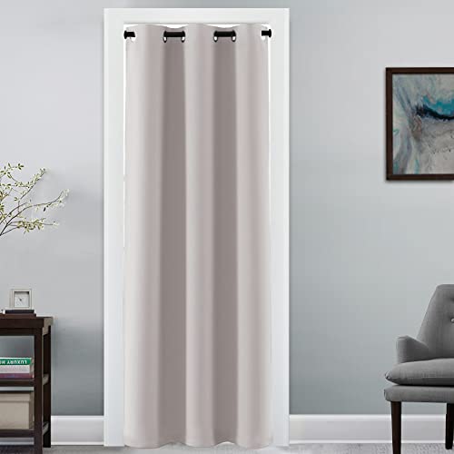 Doorway Curtain Blackout Closet Door Curtain Room Divider Window Treatment Curtain for Bedroom Thermal Insulated Privacy Drape Soundproof Grommet (42"W x 80"L (Pack of 1) / Stone)