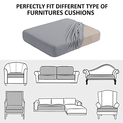 Water Resistant Spandex Couch Cushion Covers (Large / Light Gray)