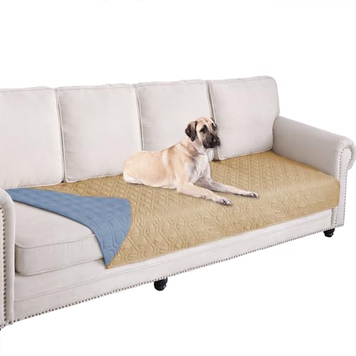 Waterproof Dog Bed Cover Pet Blanket for Furniture Bed Couch Sofa Reversible (30x90 Inch (Pack of 1) / Sand+stoneblue)