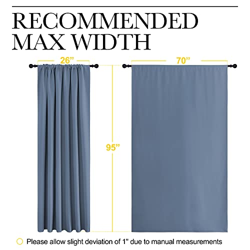 Blackout Curtains Window Draperies (Stone Blue / 70"W x 95"L (Pack of 2))