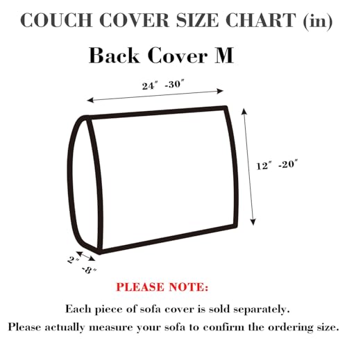 Sofa Covers Couch Covers for Sofa Pet Friendly Couch Cushion Covers Universal Sofa Covers Washable Stretch Slipcovers for Sectional Sofa (Texture Light Gray / Back Cover M)