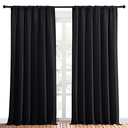Black Blackout Curtain Blinds (Black / 70"W x 95"L (Pack of 2))