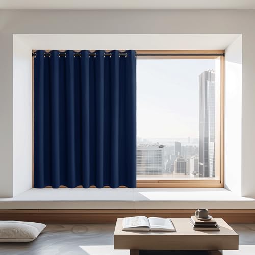 Navy Blue Blackout Curtain for Boys Room (Navy / 100"W x 72"L (Pack of 1))