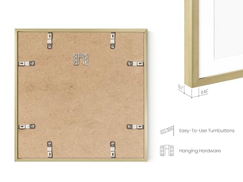 12x12 Gold Metal Picture Frames Matted to 8x8 (Set of 03 / Gold Metal / 12x12 in)