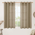 Taupe Linen Sheer Curtains 54 Inches Long for Bedroom 2 Panels (52"W x 54"L (Pack of 2) / Taupe)