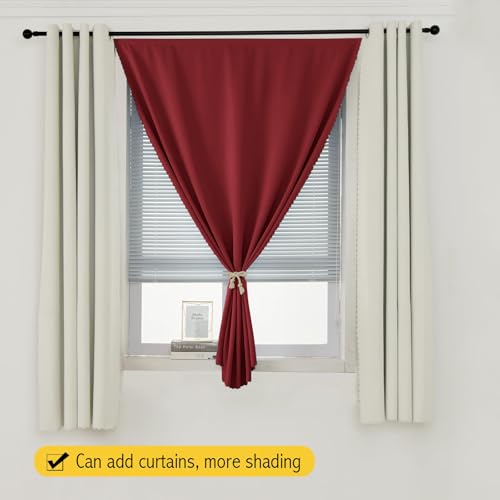 Self Adhesive Curtains (59"W x 84"L (Pack of 1) / Burgundy)