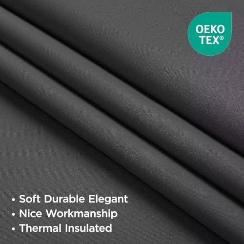 Blackout Curtains 108 Inches Long 2 Panels Set (Grey / 37"W x 108"L (Pack of 2))