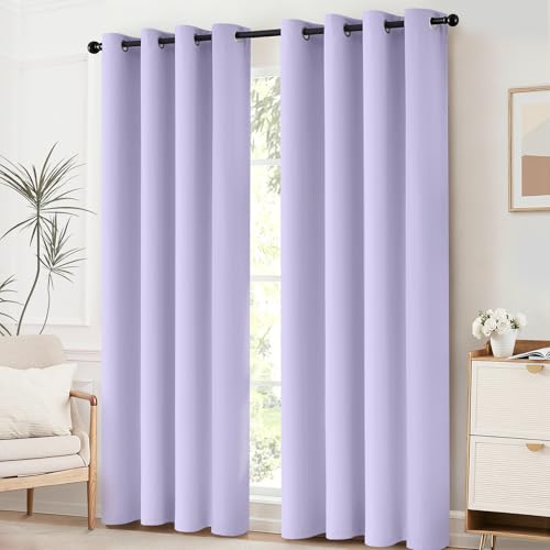 Room Darkening Curtains 52x84 inch Length Lilac (Lilac / 52"W x 84"L (Pack of 2))