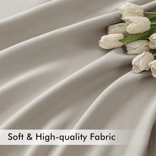 Natural Back Tab Blackout Curtains 52x108 Inch Long 2 Panels Set (Natural / 52"W x 108"L (Pack of 2))