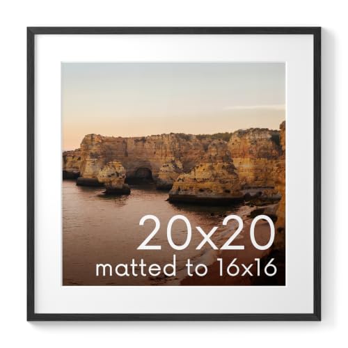 Black Oak Wood 20x20 Picture Frame Matted to 16x16 (Set of 01 / Black Oak / 20x20 in)