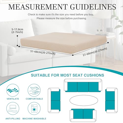 12 Pcs Outdoor Cushion Covers (Jacquard Check Beige / 12PCS)