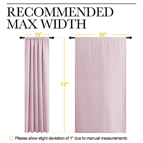 Blackout Curtains for Girls Room (Baby Pink / 52"W x 72"L (Pack of 2))