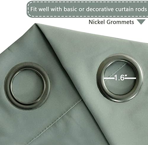 Blackout Patio Curtains 100 x 84 Inches for Sliding Door Extral Wide Blackout Curtain Panels Thermal Insulated Room Divider (100"W x 84"L (Pack of 1) / Light Sage)