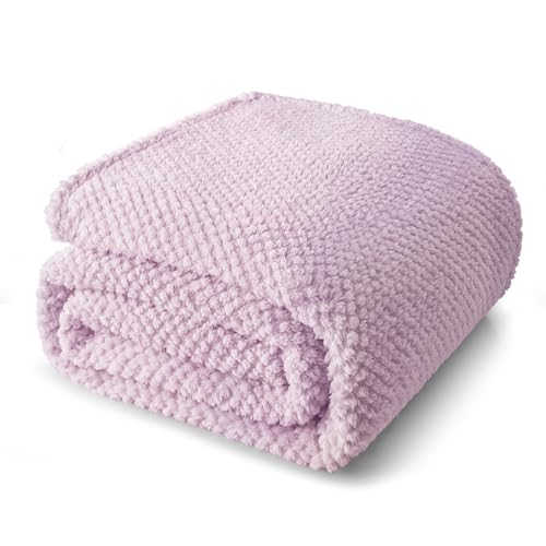 Soft Fleece Twin Size Bed Blanket (Lilac / Twin(60x80 In))