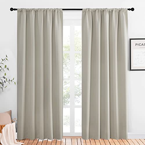 Blackout Curtains for Living Curtains (Natural / 52"W x 84"L (Pack of 2))