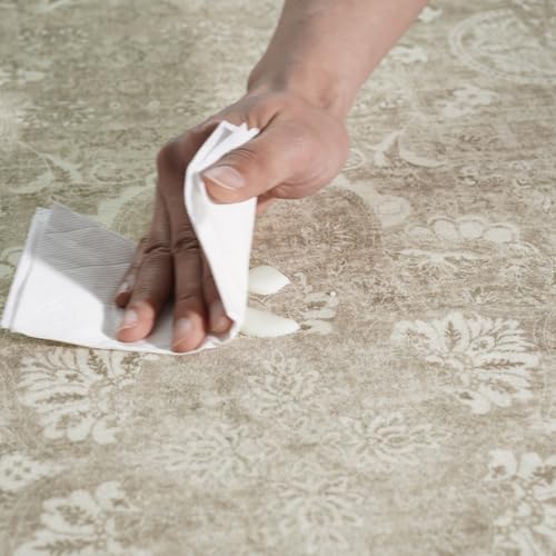 2'6"x14 Washable Long Runner Rug (Natural Beige / 2'6" x 14' (Runner))
