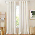 Natural Linen Burlap Curtains 135 inches Long (52"W x 135"L (Pack of 2) / Linen)