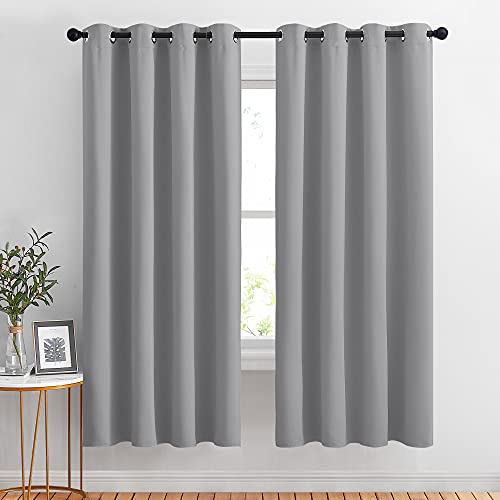 Blackout Curtains Panels for Bedroom (Silver Grey / 52"W x 72"L (Pack of 2))
