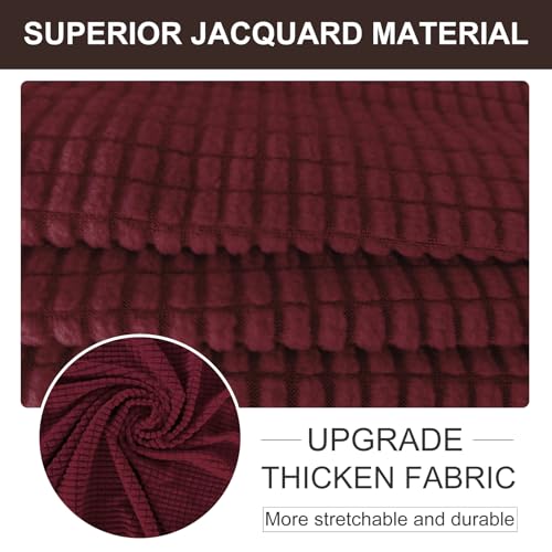 Stretch Couch Cover Slipcover for 3 Cushion Sofa (Burgundy / Sofa)