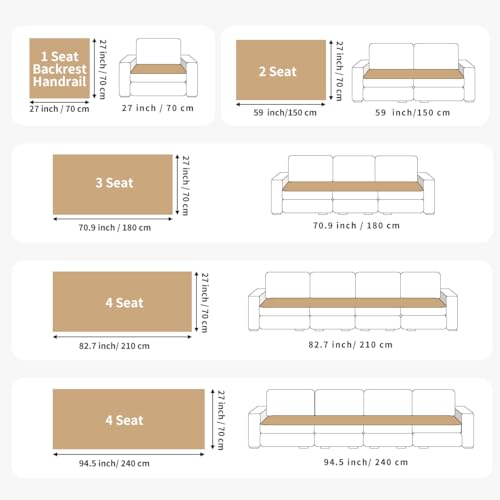 Velvet Sectional Couch Covers for Dogs (Beige White / 1PC/27.6"x83"/3 Seats & Long "L" Part)