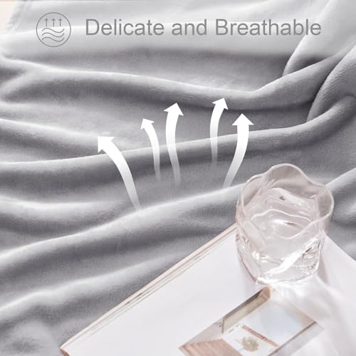 Soft Fleece Blanket Cal King Size for Bed (Light Grey / California King (120" x 120"))